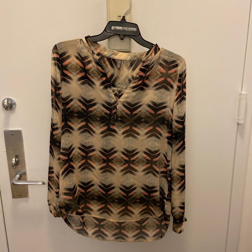 Allison Joy Sheer Long sleeve Tribal Blouse
